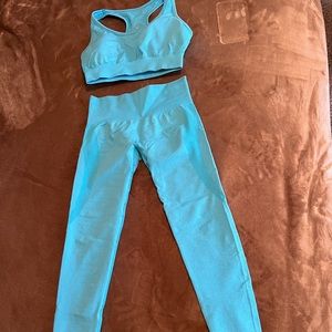 NVGTN Blue Contour Legging & Sport Bra Set